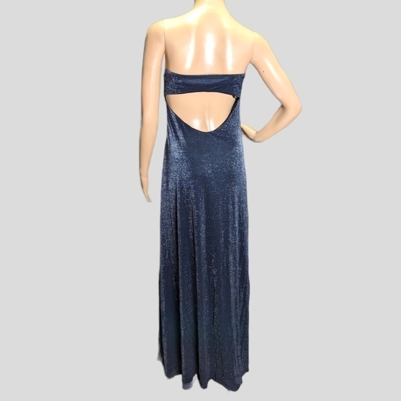 CALVIN Klein Sparkling Black Strapless Cutout Dress Size 12 - Picture 6 of 8